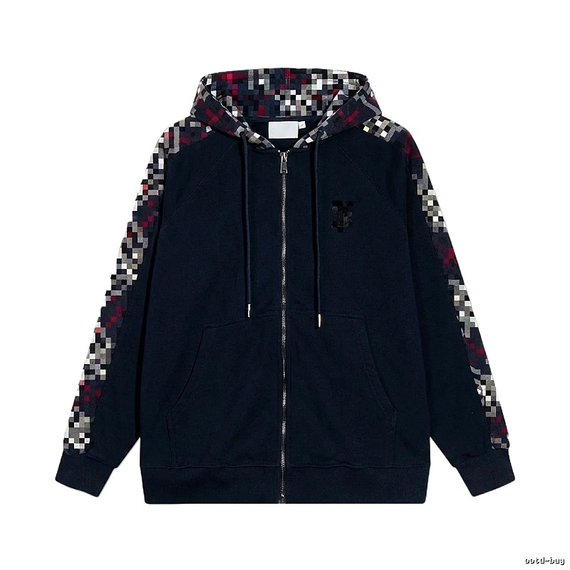 Burberry checkered fashion black coat