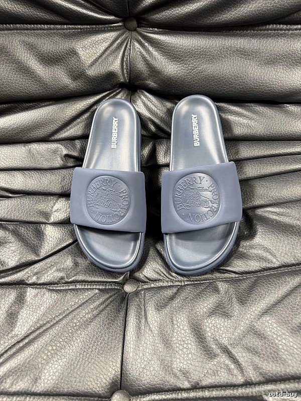 Burberry Embossed Knight Pattern Minimalist Dusty Blue Slides