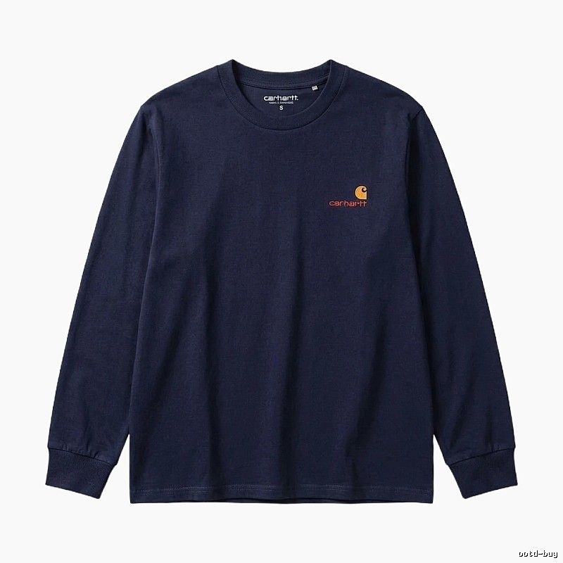 Carhartt basic simple style navy long-sleeve