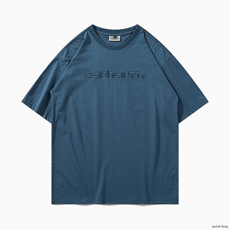 Carhartt Daily Logo T-shirt Light Blue Subtle for City Outfits