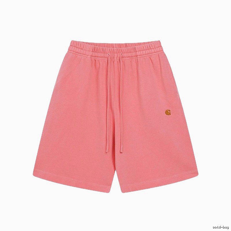 Carhartt WIP Embroidered Casual Style Pink Drawstring Shorts