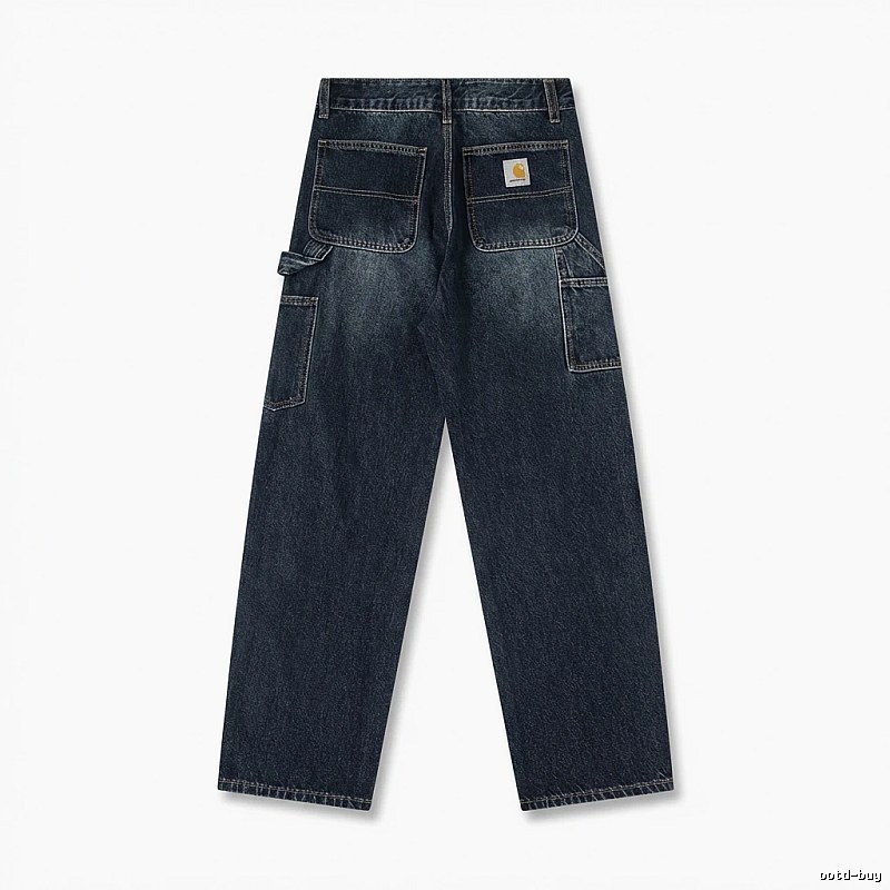 Carhartt workwear style dark denim jeans