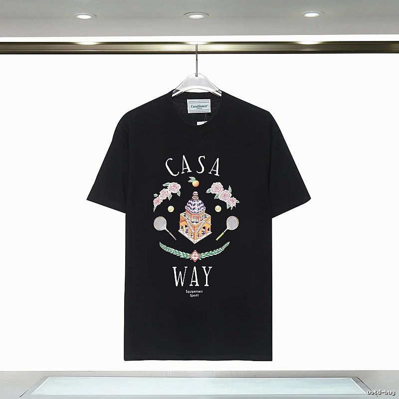 Casablanca Print Retro Style Black T-shirt