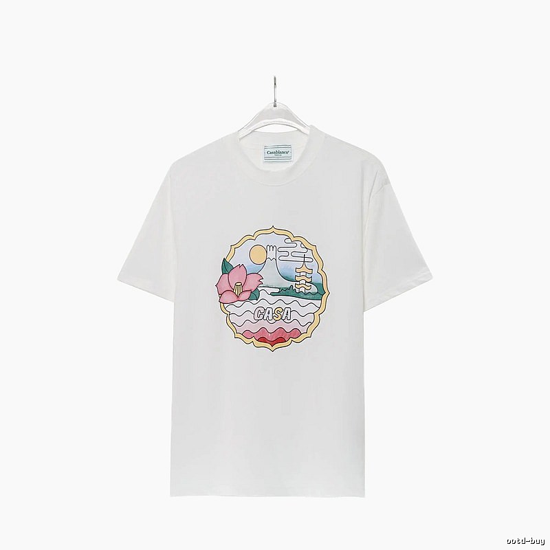 Casablanca - printed Japanese - style white T - shirt