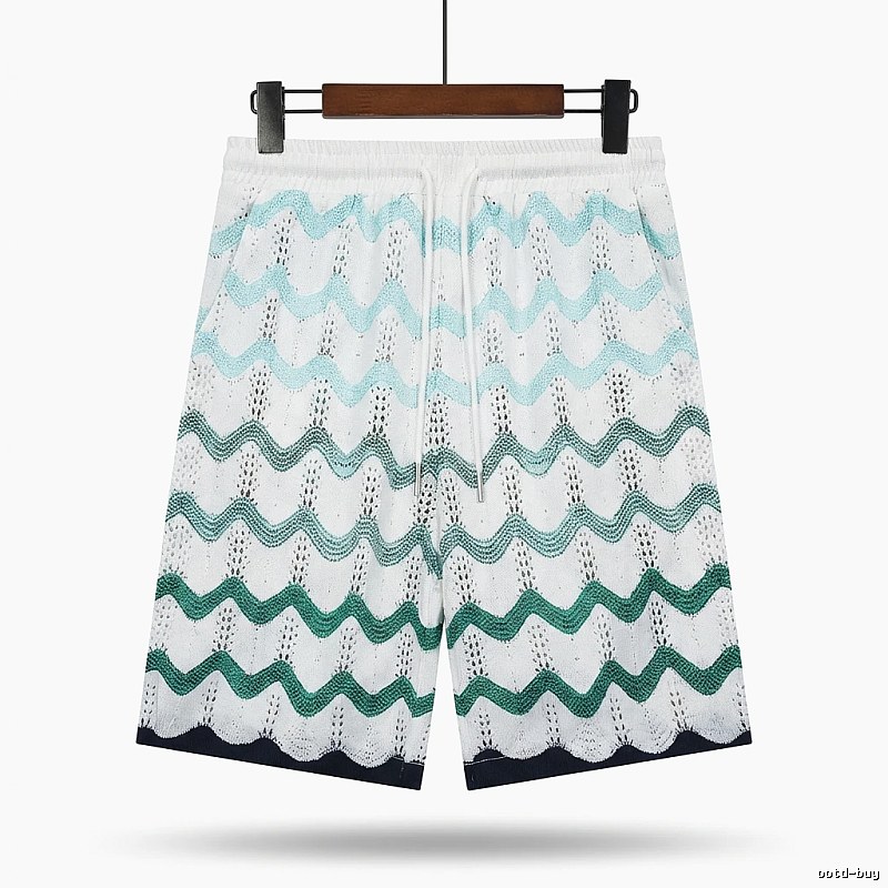 Casablanca Wave-patterned Retro Shorts