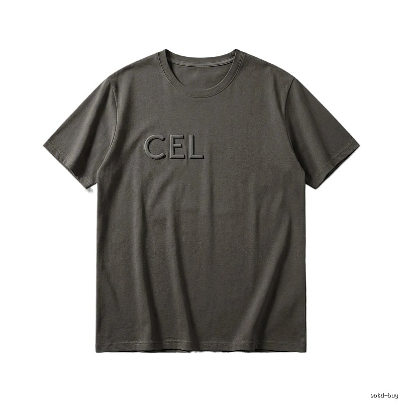 CELINE minimalist style dark gray T-shirt