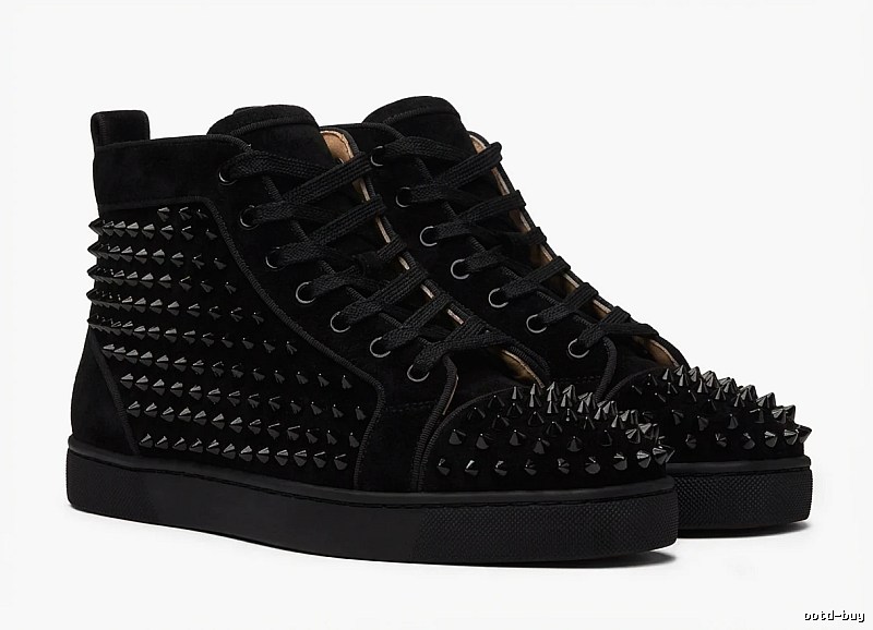 Christian Louboutin Rivet Punk Style Black Shoes