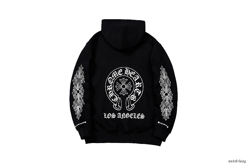 Chrome Hearts 2088-26 Black Cross Graphic Hoodie Streetwear Look