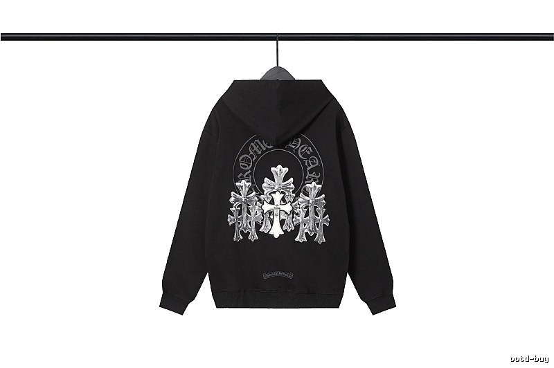 Chrome Hearts 2089-72 Black Cross Graphic Hoodie Easy Pairing