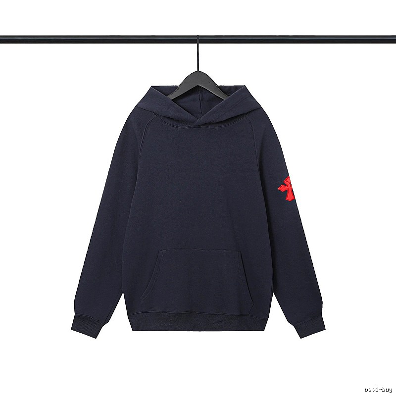 Chrome Hearts 2089-83 Navy Cross Graphic Hoodie Sport Casual