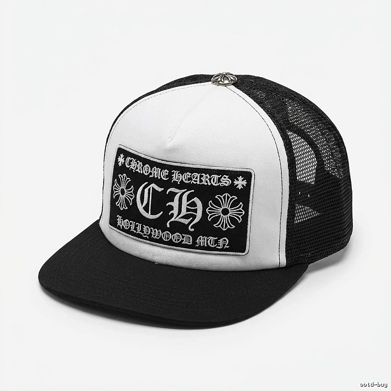 Chrome Hearts Black and White Trendy and Cool Wind Cap