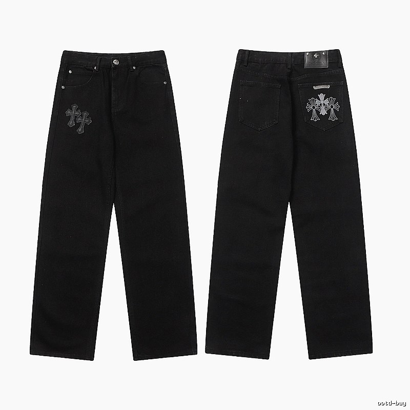 Chrome Hearts Classic Graphic jeans Light Denim Jeans with Travel-Friendly Style