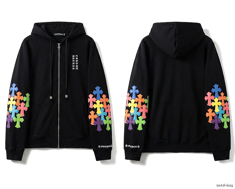 Chrome Hearts Colorful Cross Style Black Sweatshirt