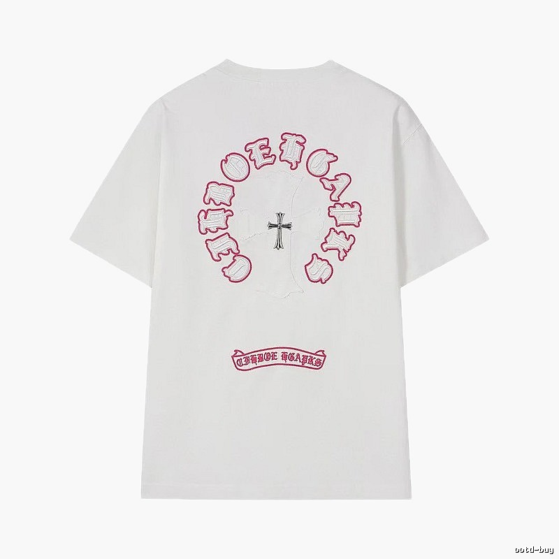 Chrome Hearts Cross Embroidered Street Style White T-Shirt