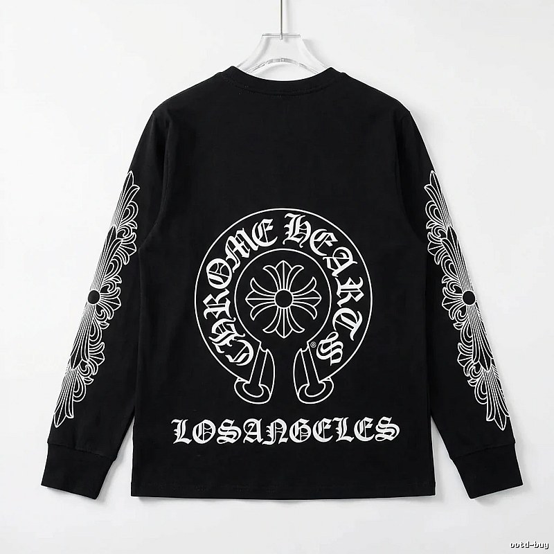 Chrome Hearts Cross Flower Dark Style Black Long Sleeve