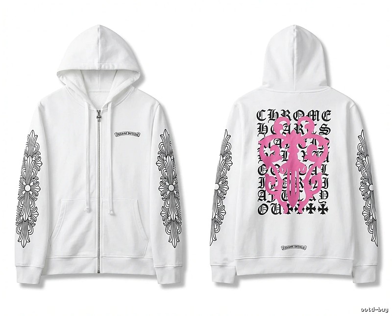 Chrome Hearts Cross Flower Trendy and Cool Style White Sweatshirt