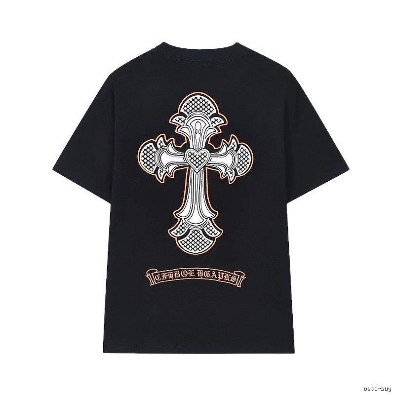Chrome Hearts Cross Gothic Style Black Short-sleeve T-shirt