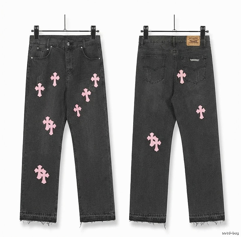 Chrome Hearts Cross Trendy and Cool Style Black Pants