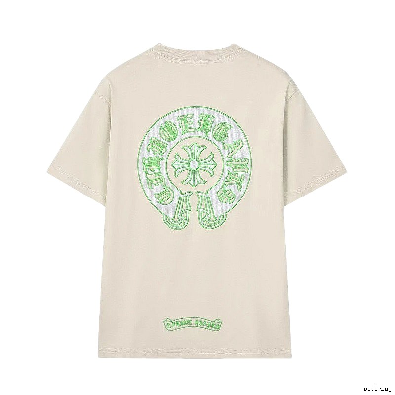 Chrome Hearts Embroidered Street Style Beige Short-sleeve T-shirt