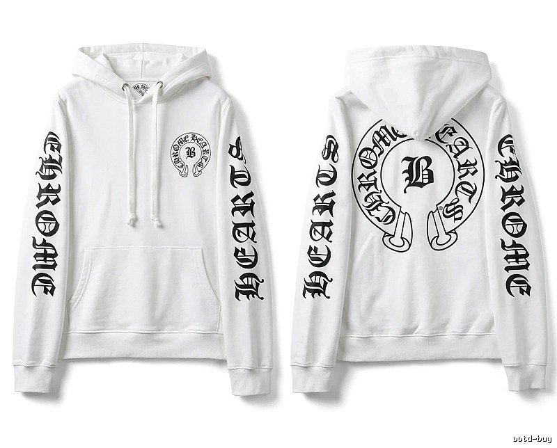 Chrome Hearts Gothic-style white hoodie
