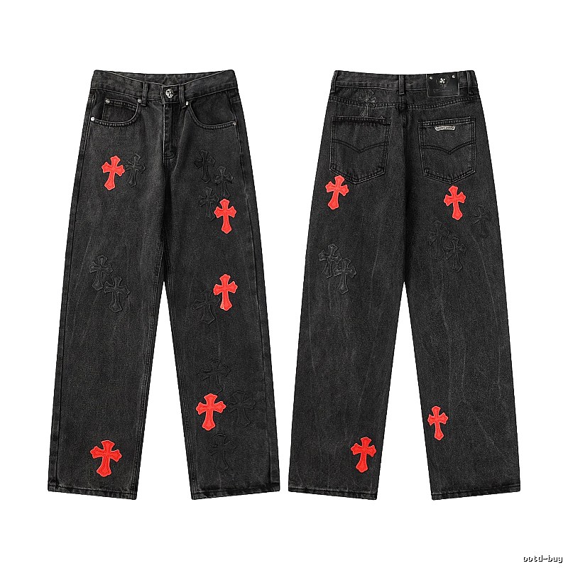 Chrome Hearts Premium Style Graphic jeans Light Denim Jeans for Minimal Outfits