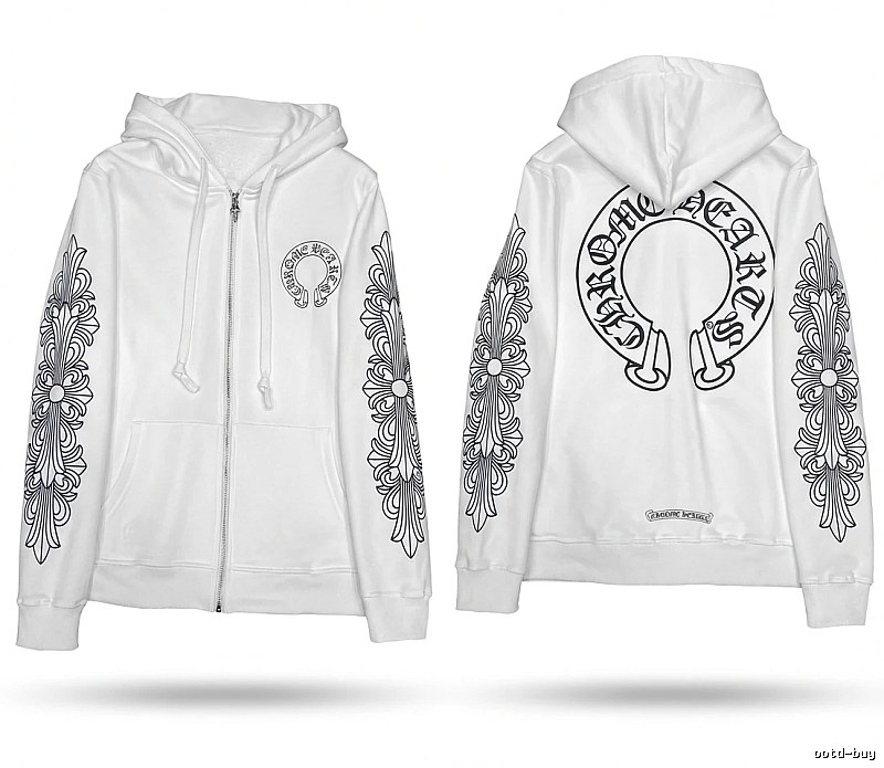 Chrome Hearts Printed Trendy and Cool Style White Hoodie