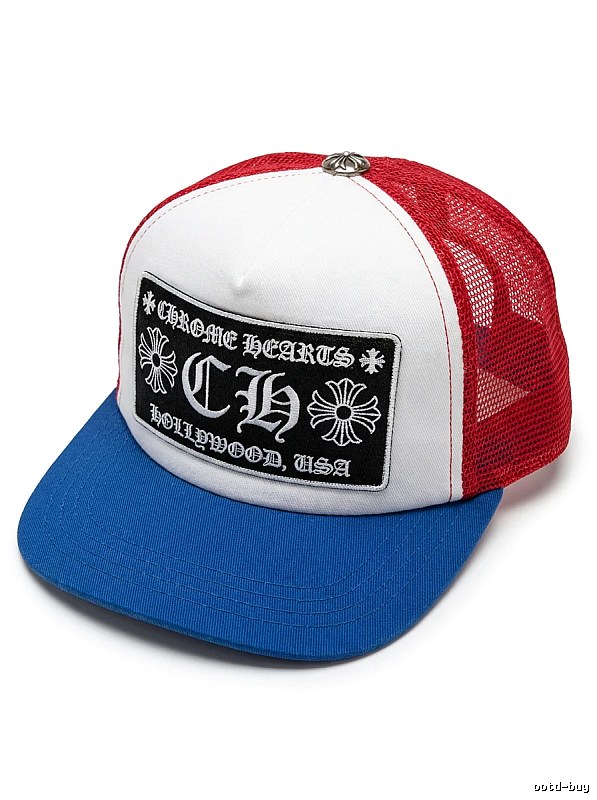 Chrome Hearts red, white and blue trendy brand hat