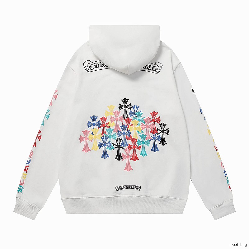 Chrome Hearts Relaxed Cross graphic hoodie Black Blue Cross with Versatile Design