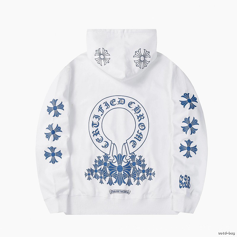 Chrome Hearts Sport Cross graphic hoodie Black Blue Cross for Collection Drops