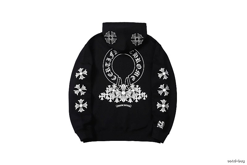Chrome Hearts Urban Cross graphic hoodie Black Blue Cross with Statement Pattern