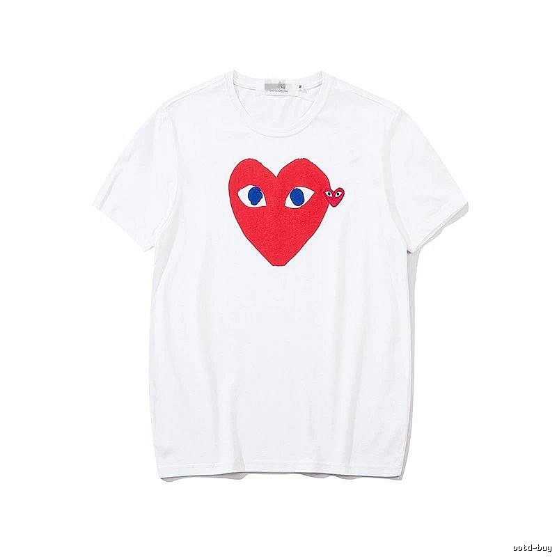 Comme des Garcons PLAY 2023-03 Red Style 2303 Heart Logo T-Shirt Smart Casual