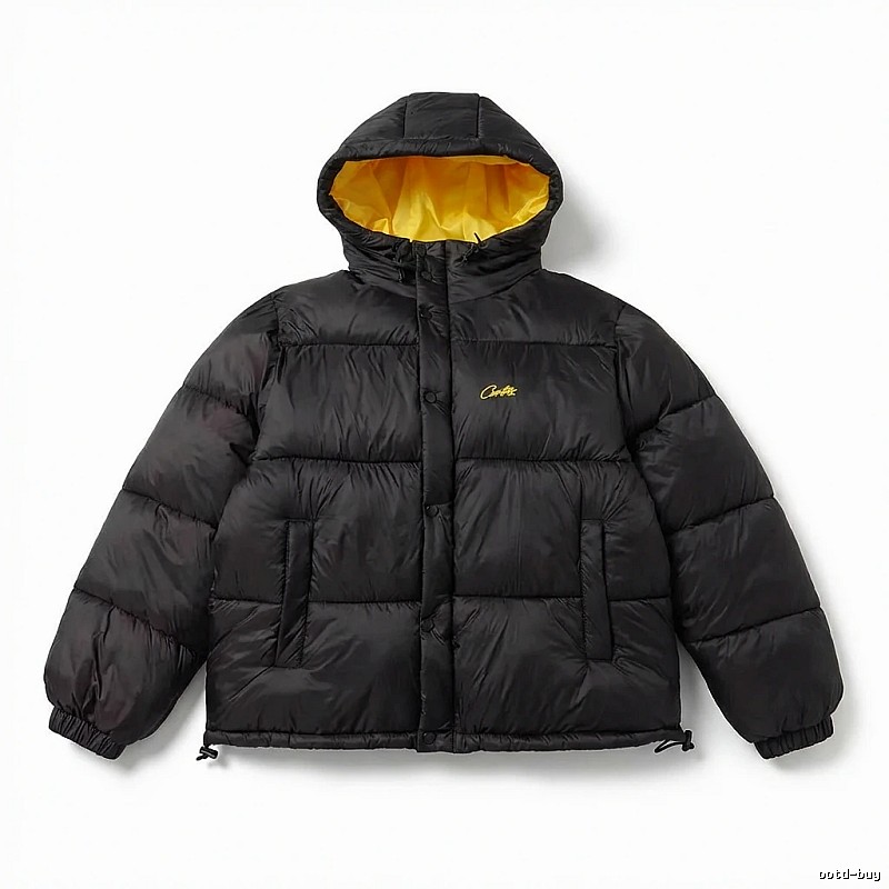Corteiz black and yellow color - blocking down jacket