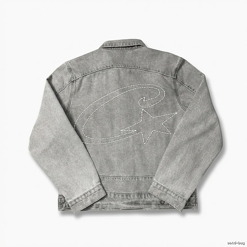 Corteiz denim retro-style grey coat