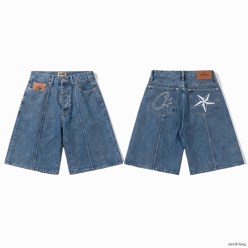 Corteiz retro-style denim shorts