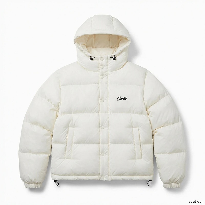 Corteiz trendy brand simple style white cotton-padded coat
