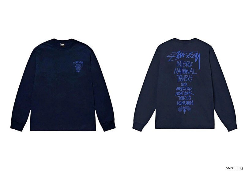 Dark blue hoodie with Stussy graffiti style