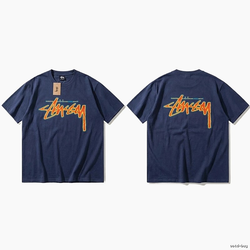 Dark blue T-shirt with Stussy graffiti style