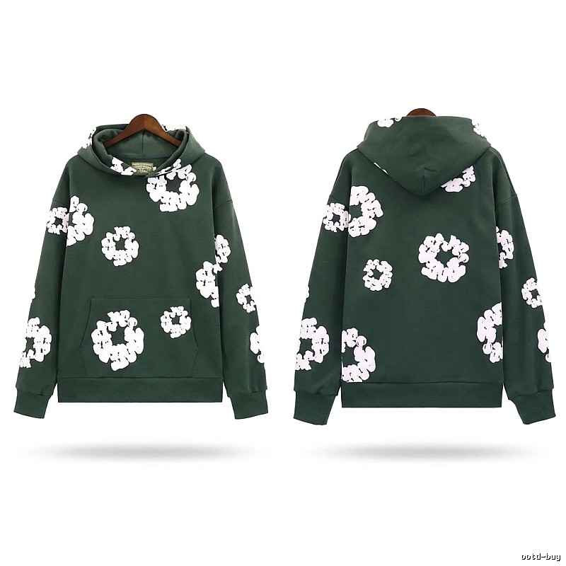 DENIM TEARS Floral Print Dark Green Sweatshirt