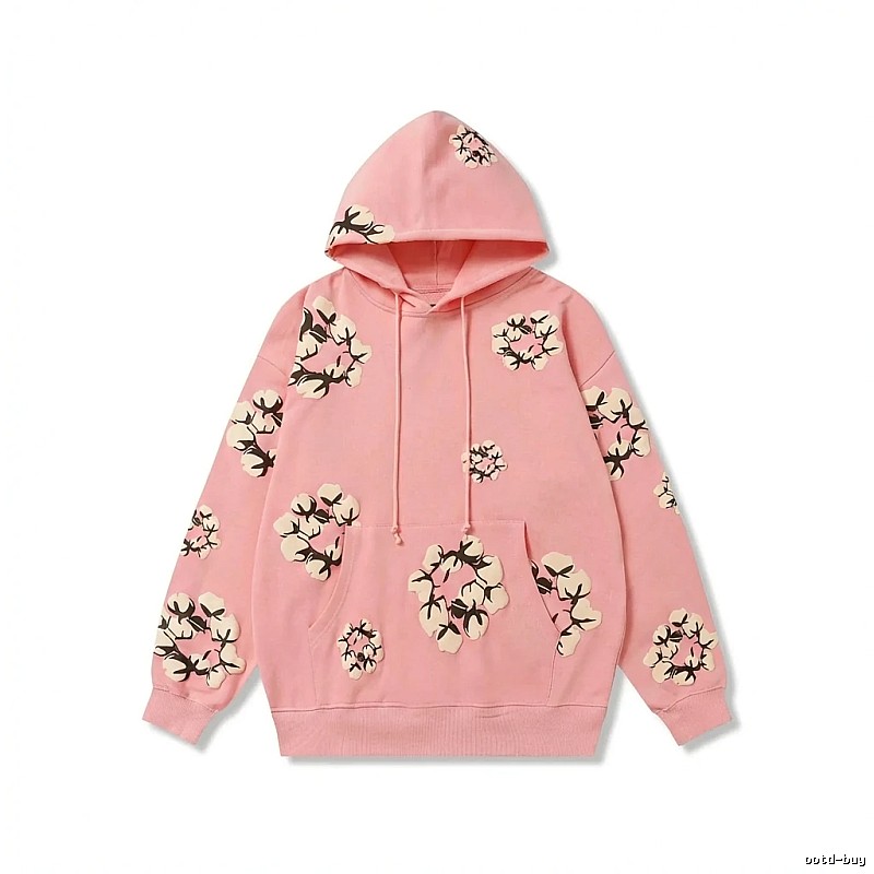 DENIM TEARS Floral Print Pink Hoodie