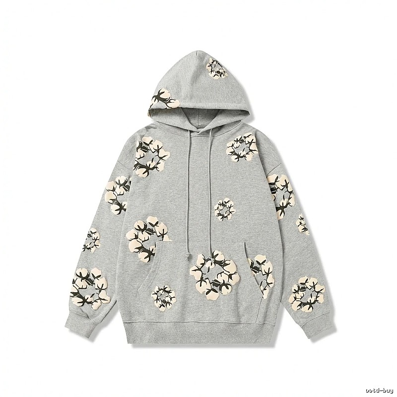 DENIM TEARS Floral Wind Grey Hoodie