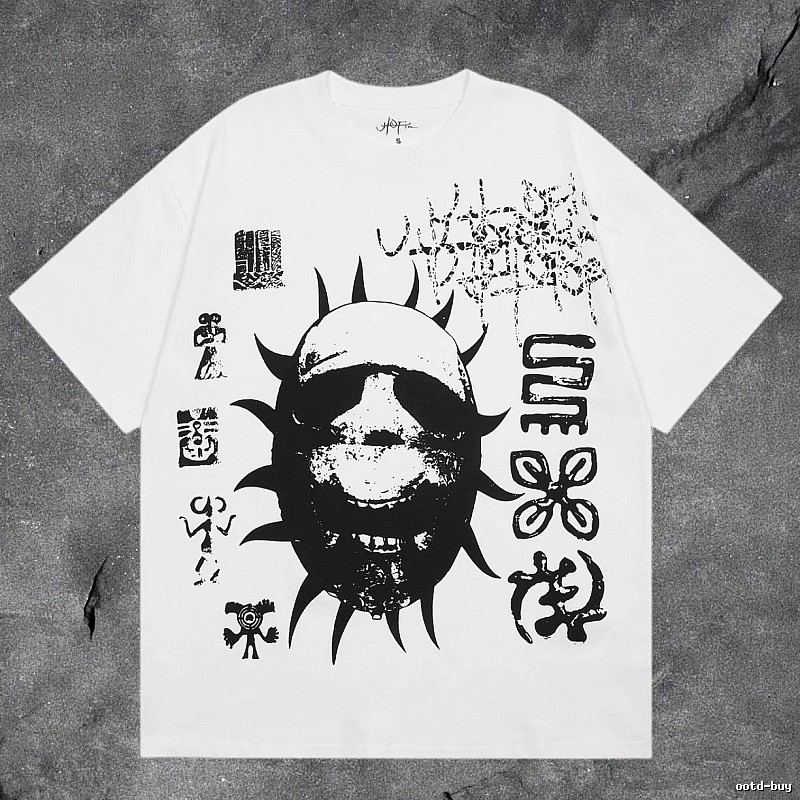 Denim Tears White Graphic T-Shirt Logo Detail
