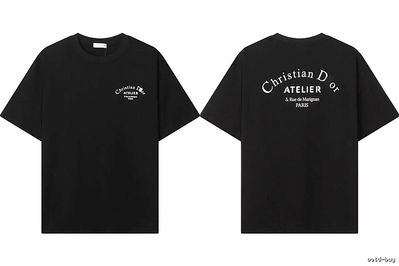 Dior ATELIER Minimalist Style Black Short-Sleeve T-Shirt