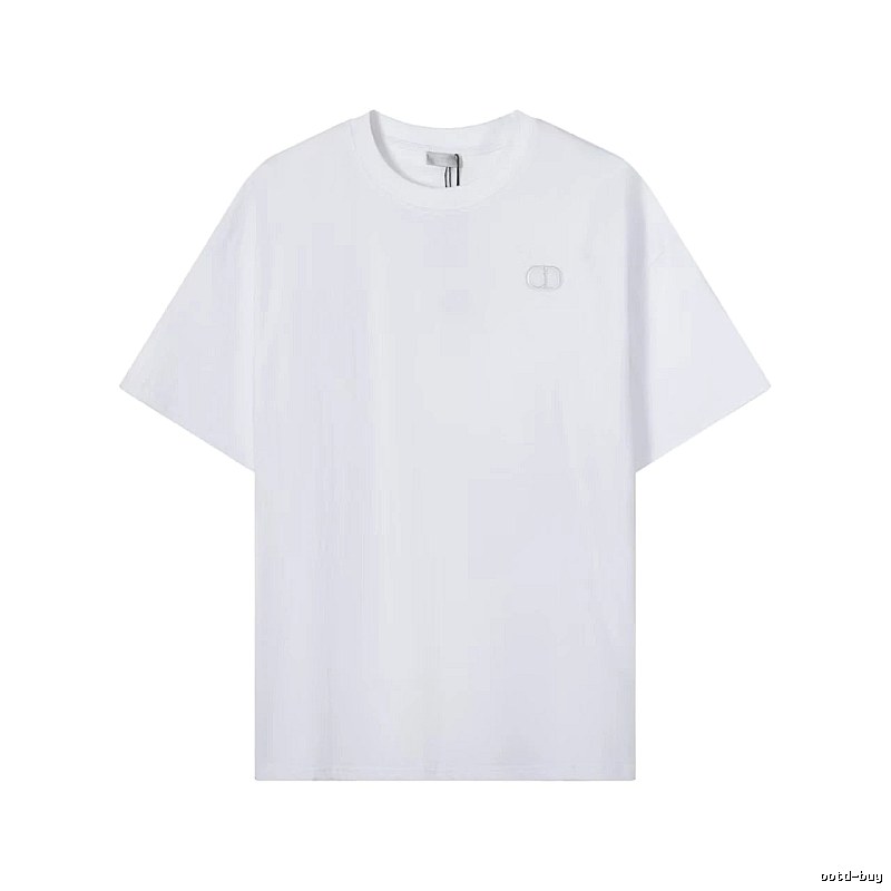 Dior CD Embroidered Minimalist Style White T-Shirt