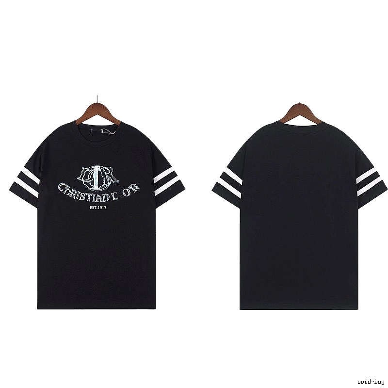 Dior Embroidered Vintage-style Black Short-sleeve T-shirt