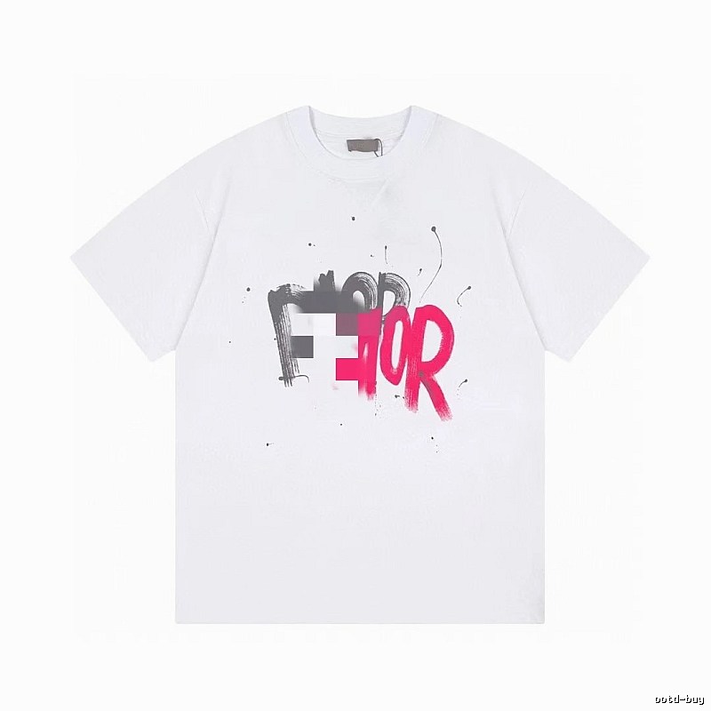 Dior Graffiti Collection Street Style White Short-sleeve T-shirt