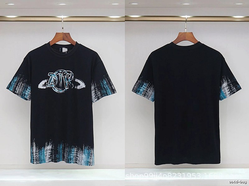 Dior Graffiti Cool Trendy Black Short-sleeve T-shirt