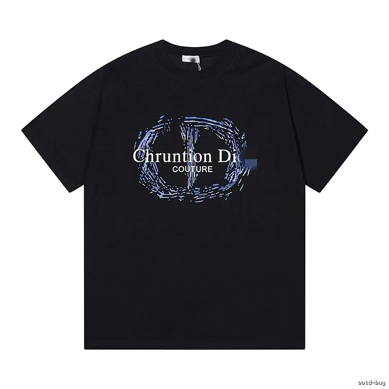Dior Haute Couture Graffiti-style Black Short-sleeve T-shirt