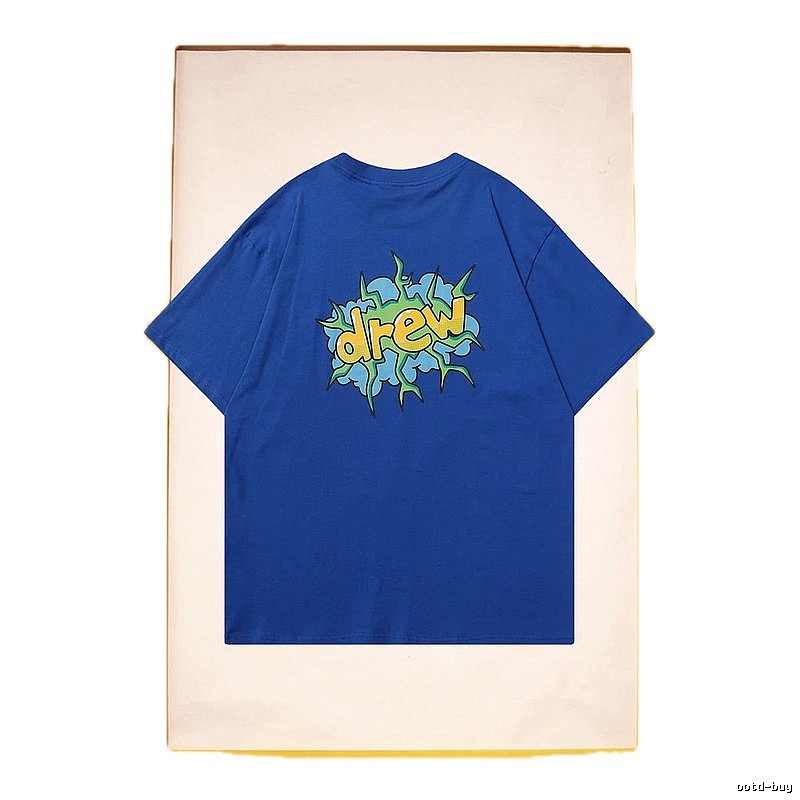 DREW Explosion Print Street Style Blue T-Shirt