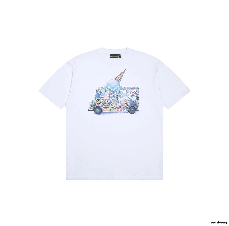 DREW Graffiti Style Ice Cream Truck White Short Sleeve T-shirt