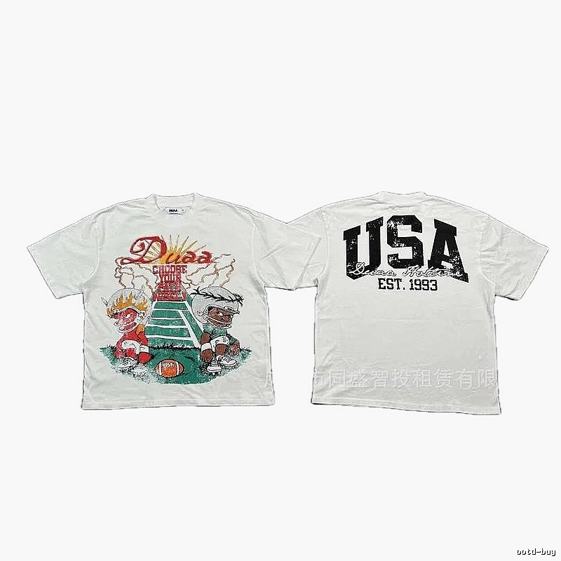 DUAA American Football Vintage Style White T-shirt